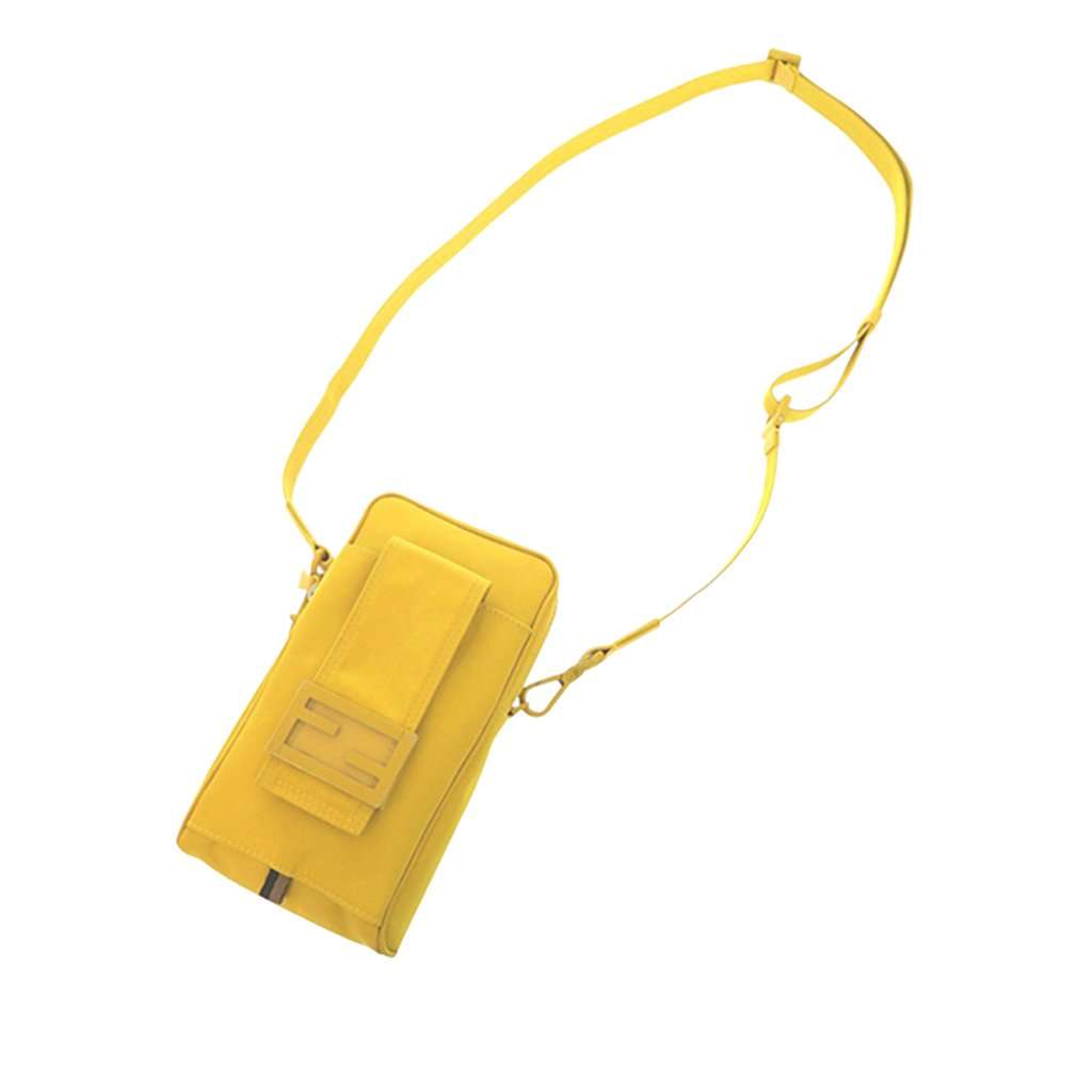 Fendi Nylon Baguette Phone Crossbody Yellow Very good - Back View