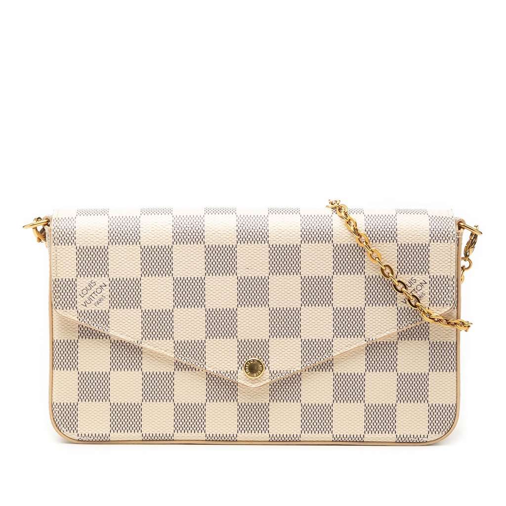 Louis Vuitton Damier Azur Pochette Felicie White Very good condition - Front View