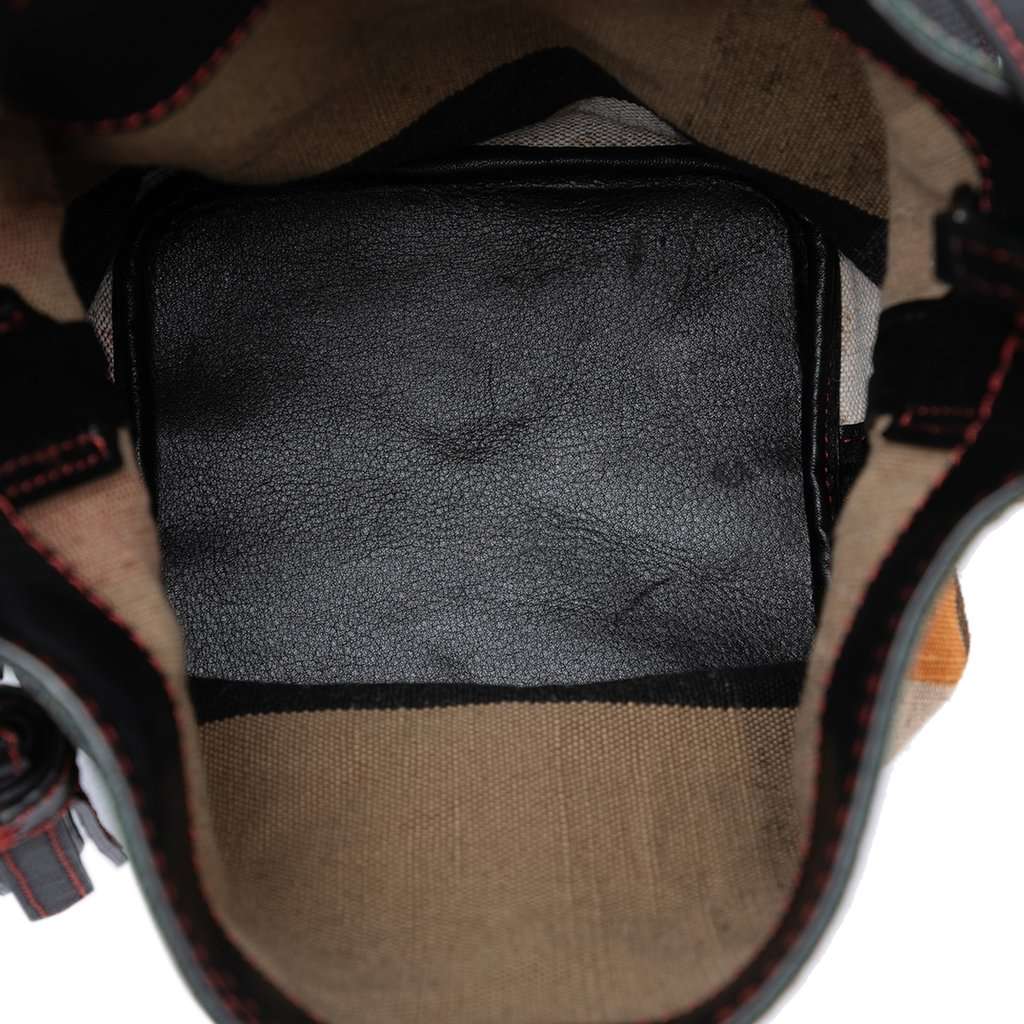 Burberry Mini Mega Check Canvas Ashby Tassel Bucket Bag Brown Very good condition - Model View