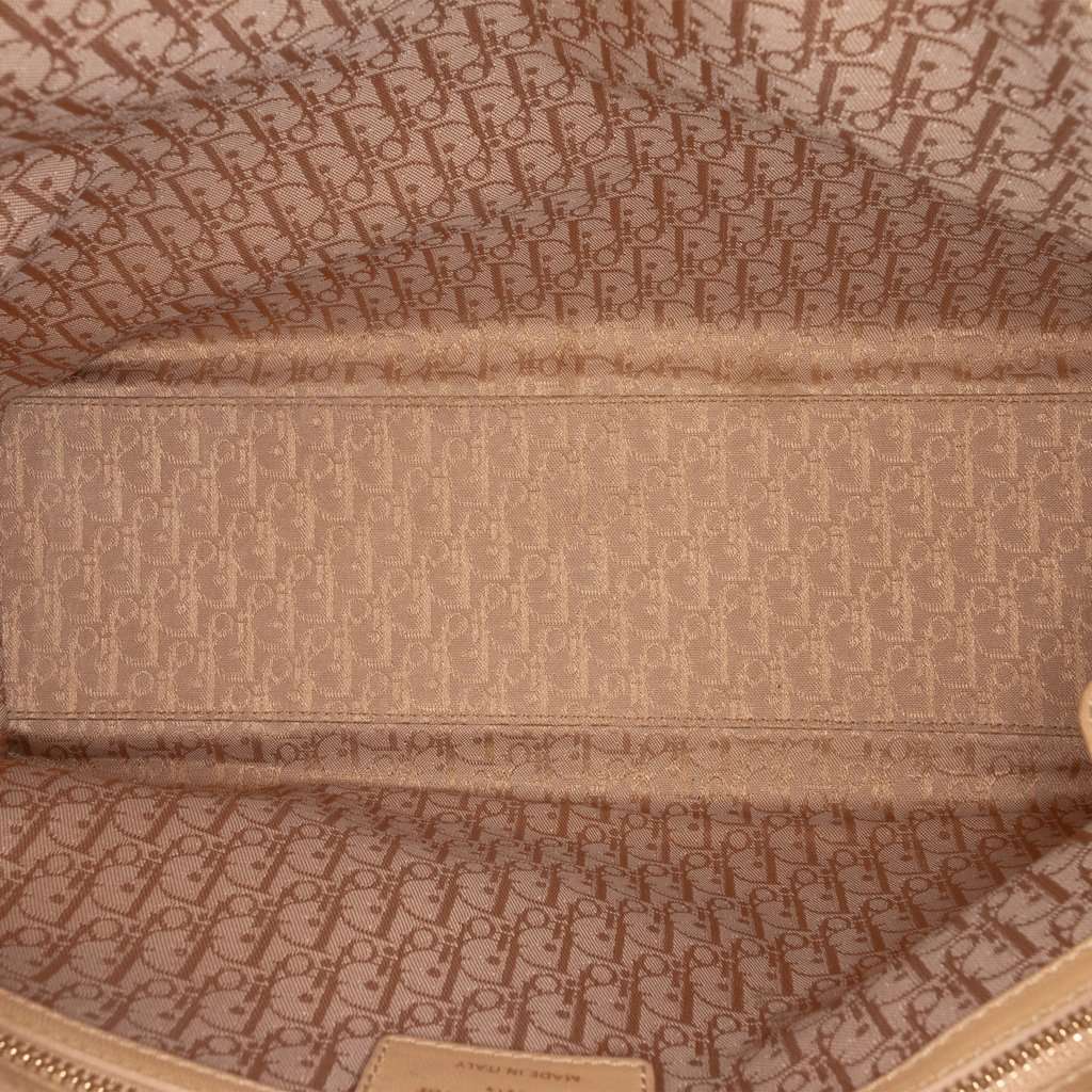 Dior Large Lambskin Cannage Lady Dior Beige Leather Good - Model View