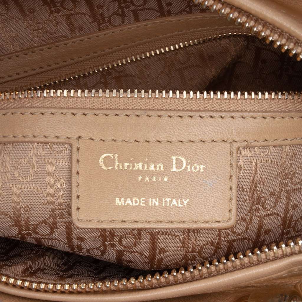 Dior Large Lambskin Cannage Lady Dior Beige Leather Good - Box View