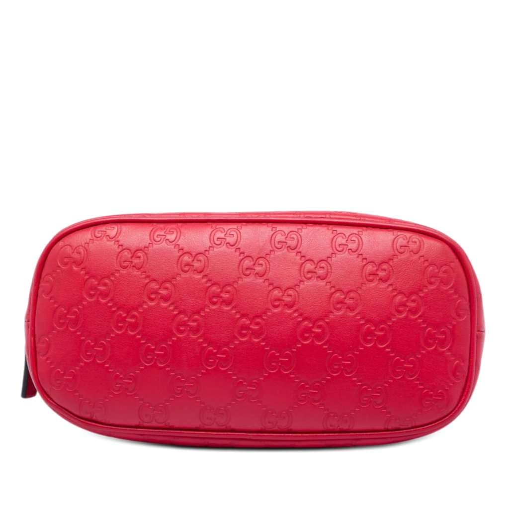 Gucci Medium Guccissima Dome Satchel Red Leather Very good - Inside View