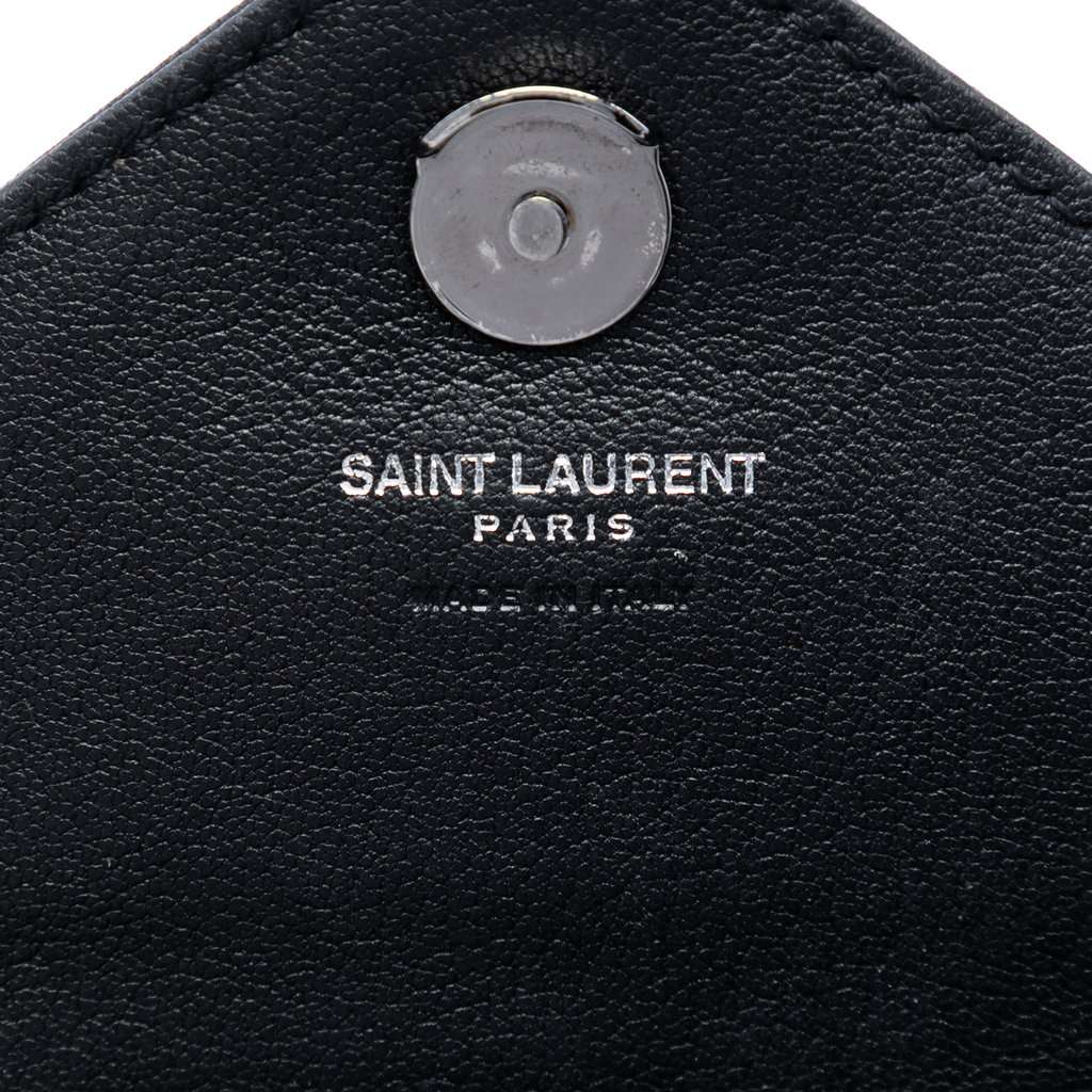 Saint Laurent Mini Chevron Sheepskin Monogram College Satchel Black Leather Very good condition - Box View