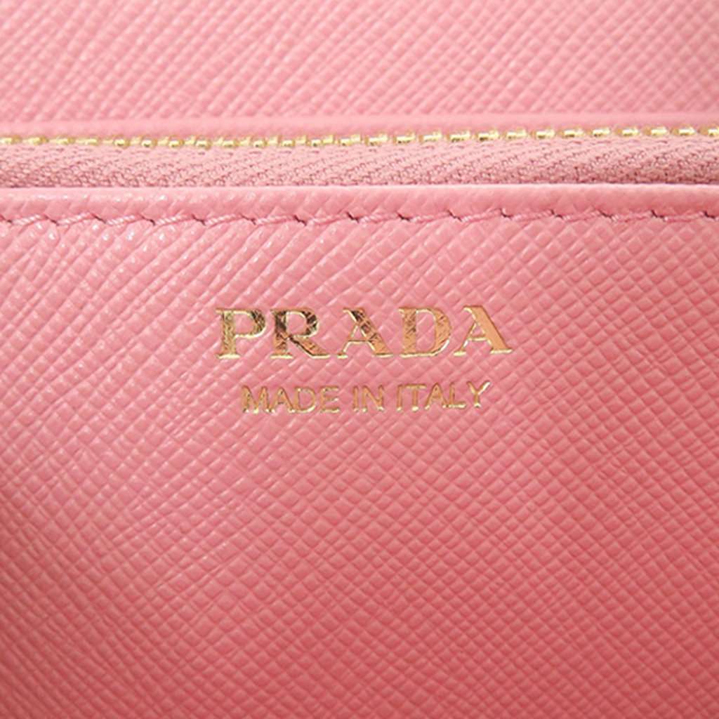 Prada Saffiano Fiocco Bow Long Wallet Pink Leather Very good condition - Model View