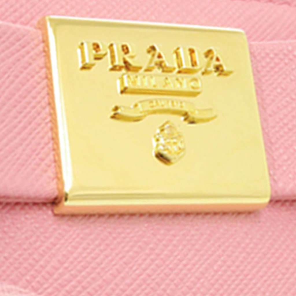 Prada Saffiano Fiocco Bow Long Wallet Pink Leather Very good condition - Box View