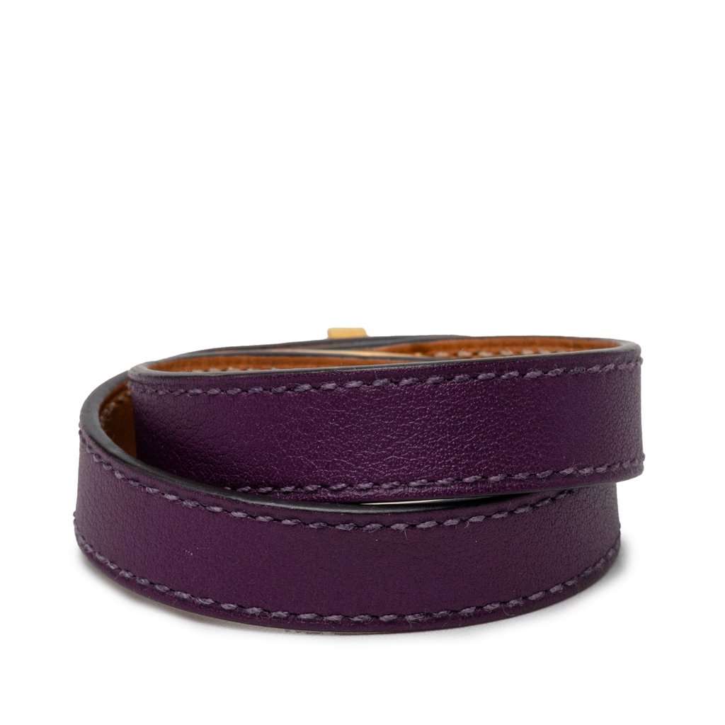 Hermès Swift Kelly Double Tour Bracelet XS Purple Leather Very good - Inside View