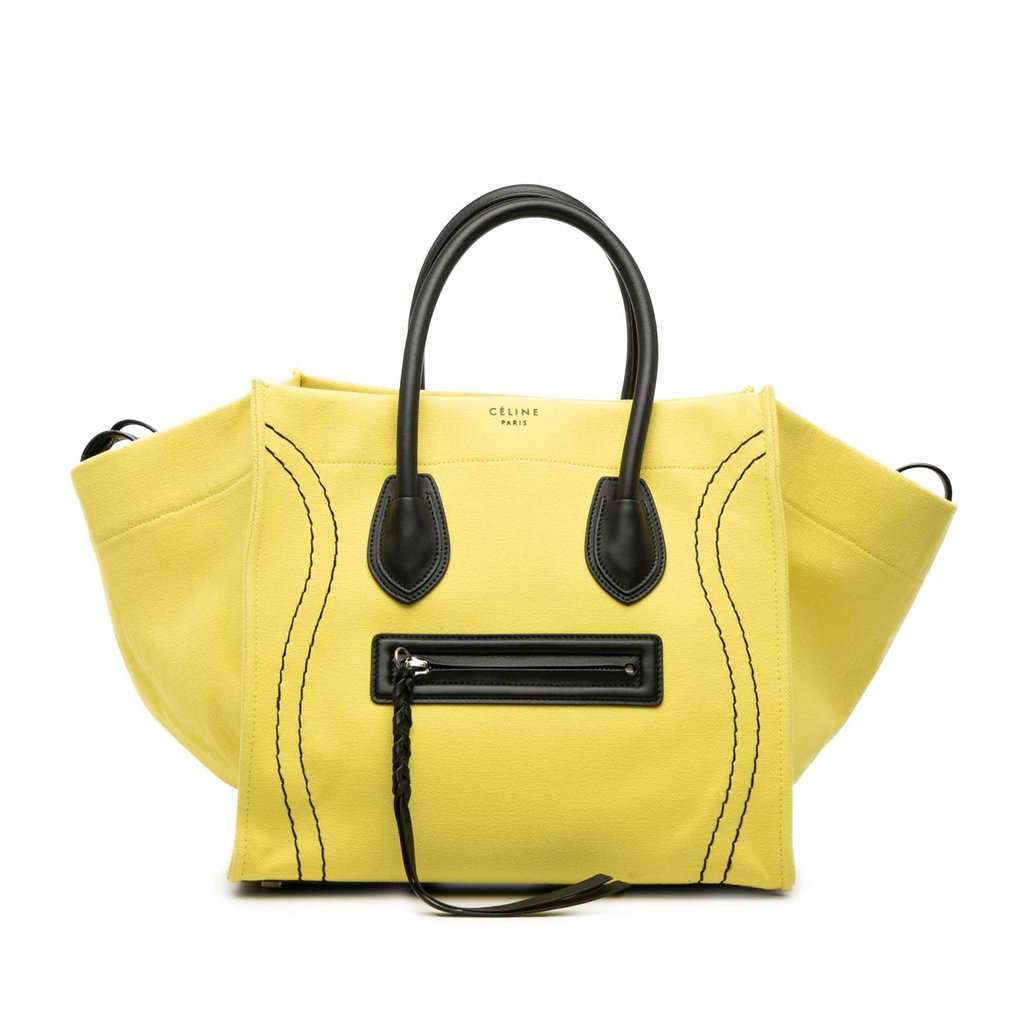 Celine Medium Canvas Phantom Luggage Tote Yellow Very good - Front View
