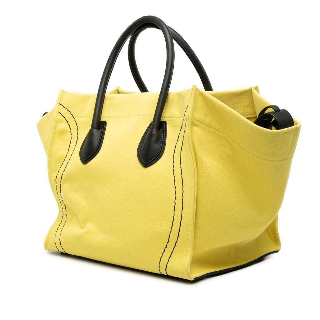 Celine Medium Canvas Phantom Luggage Tote Yellow Very good - Back View