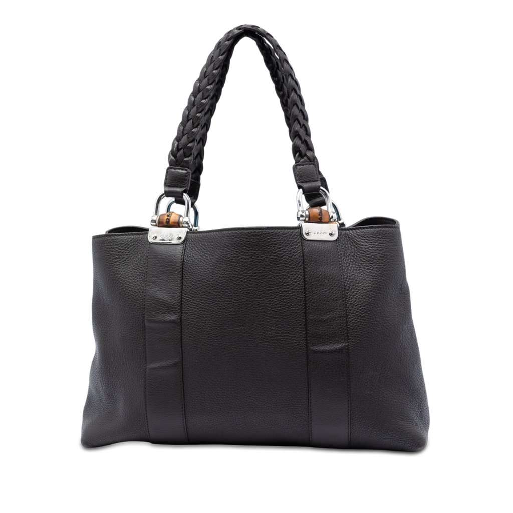 Gucci Calfskin Bamboo Libeccio Tote Brown Leather Very good condition - Front View