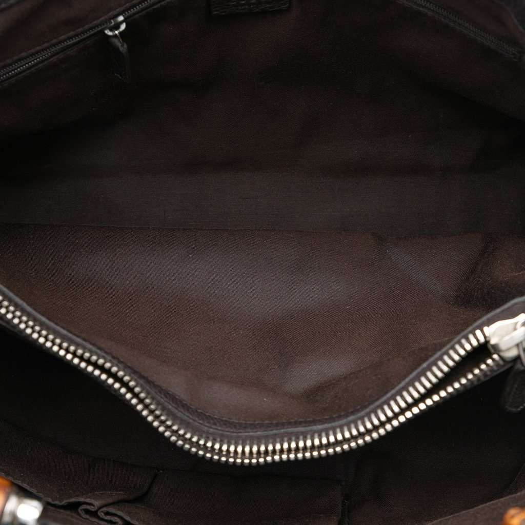 Gucci Calfskin Bamboo Libeccio Tote Brown Leather Very good condition - Model View