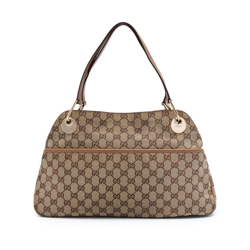 Gucci GG Canvas Eclipse Shoulder Bag Beige Very good condition - Front View