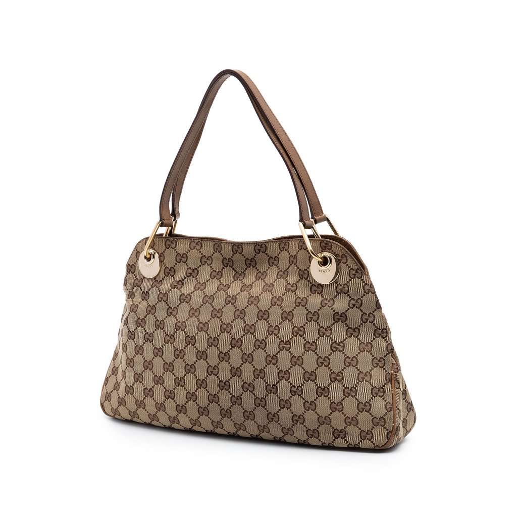 Gucci GG Canvas Eclipse Shoulder Bag Beige Very good condition - Back View