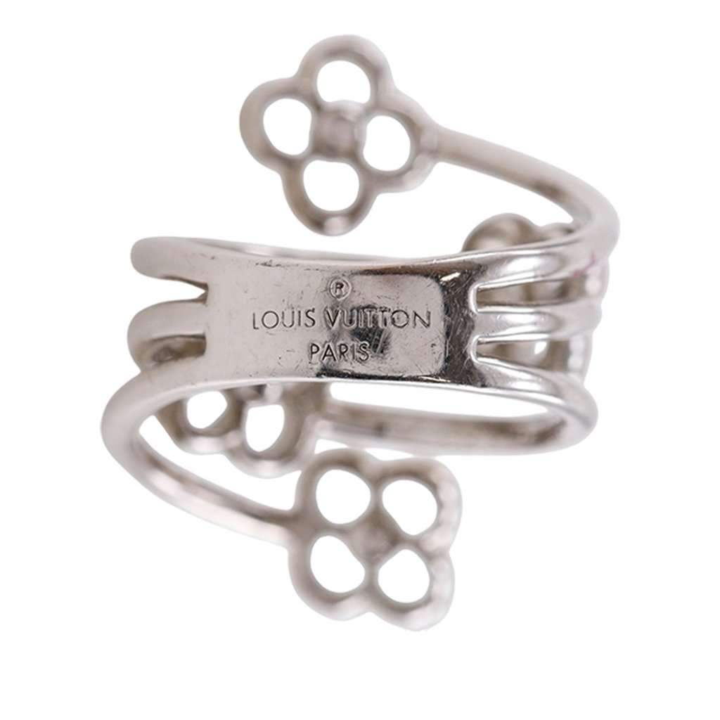 Louis Vuitton Brass Flower Full Ring Silver Metal Very good condition - Model View