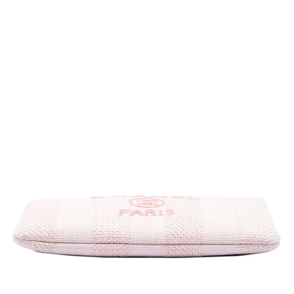 Chanel Small Raffia Deauville O Case Clutch Pink Very good condition - Inside View