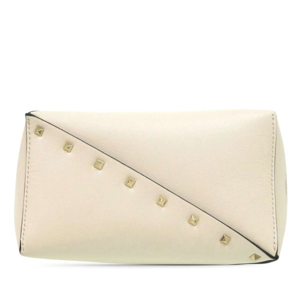 Valentino Leather Rockstud Wispy Bucket Bag White Leather Very good condition - Inside View