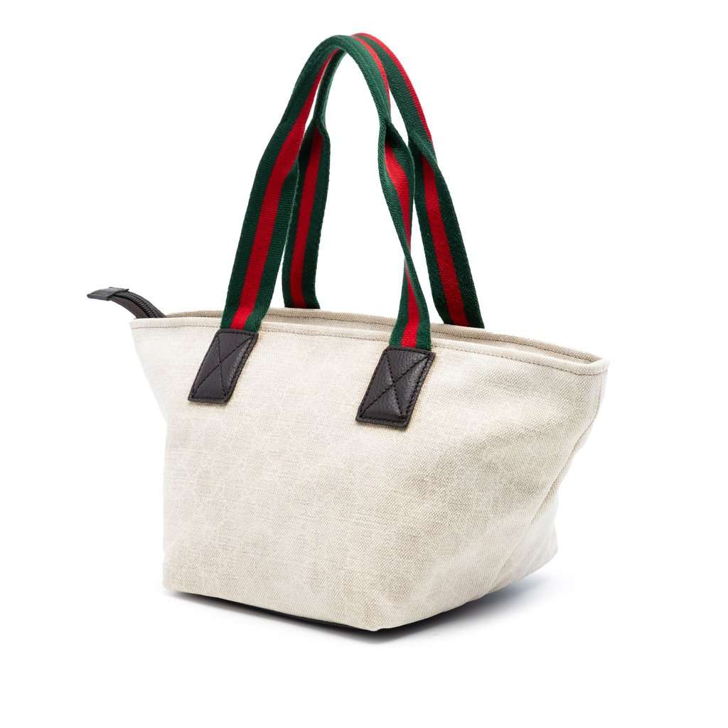 Gucci GG Canvas Web Tote Brown Very good condition - Back View