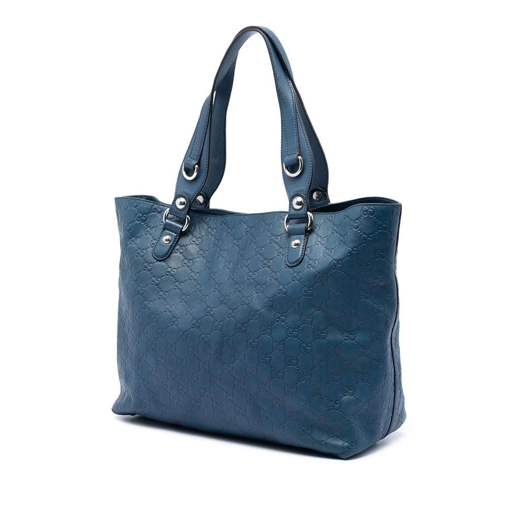 Gucci Guccissima Icon Bit Tote Blue Leather Very good condition - Back View