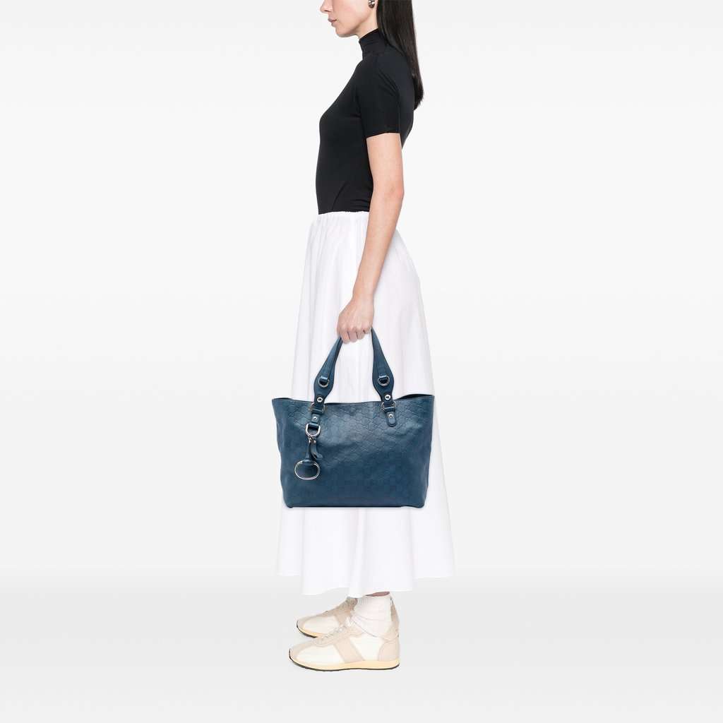 Gucci Guccissima Icon Bit Tote Blue Leather Very good condition - Box View