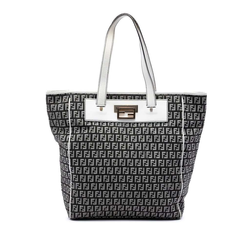 Fendi Zucchino Canvas Tote Black Very good condition - Front View