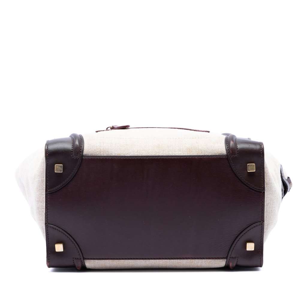 Celine Mini Tricolor Canvas and Leather Luggage Tote Brown Very good condition - Inside View