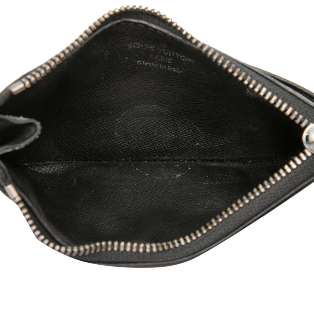 Louis Vuitton Monogram Eclipse Reverse Taigarama Coin Card Holder Black Very good condition - Model View