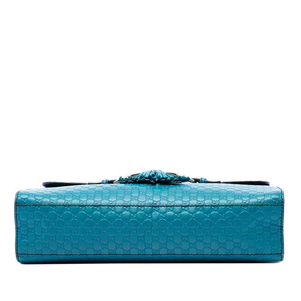 Gucci Medium Microguccissima Emily Shoulder Bag Blue Leather Very good - Inside View