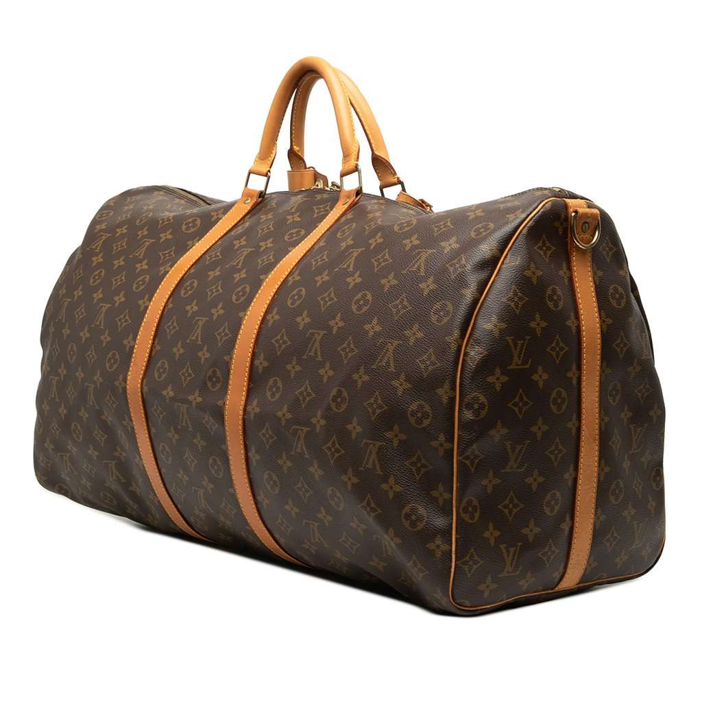 Louis Vuitton Monogram Keepall Bandouliere 60 Brown Good - Back View