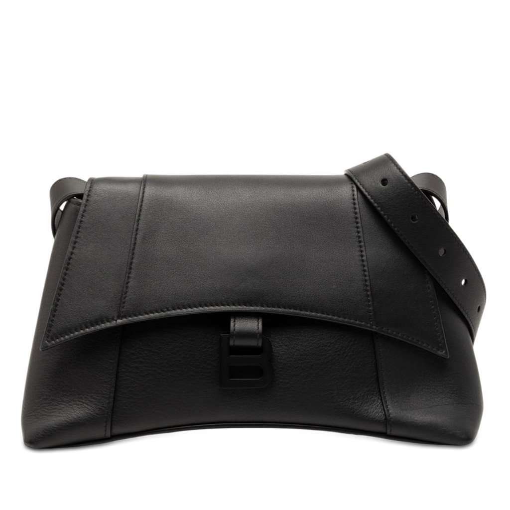 Balenciaga Small Calfskin Downtown Crossbody Black Leather Very good condition - Front View