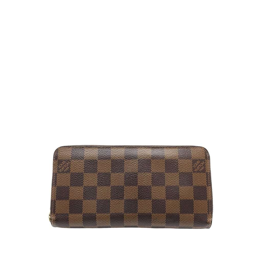 Louis Vuitton Damier Ebene Zippy Long Wallet Brown Very good - Front View
