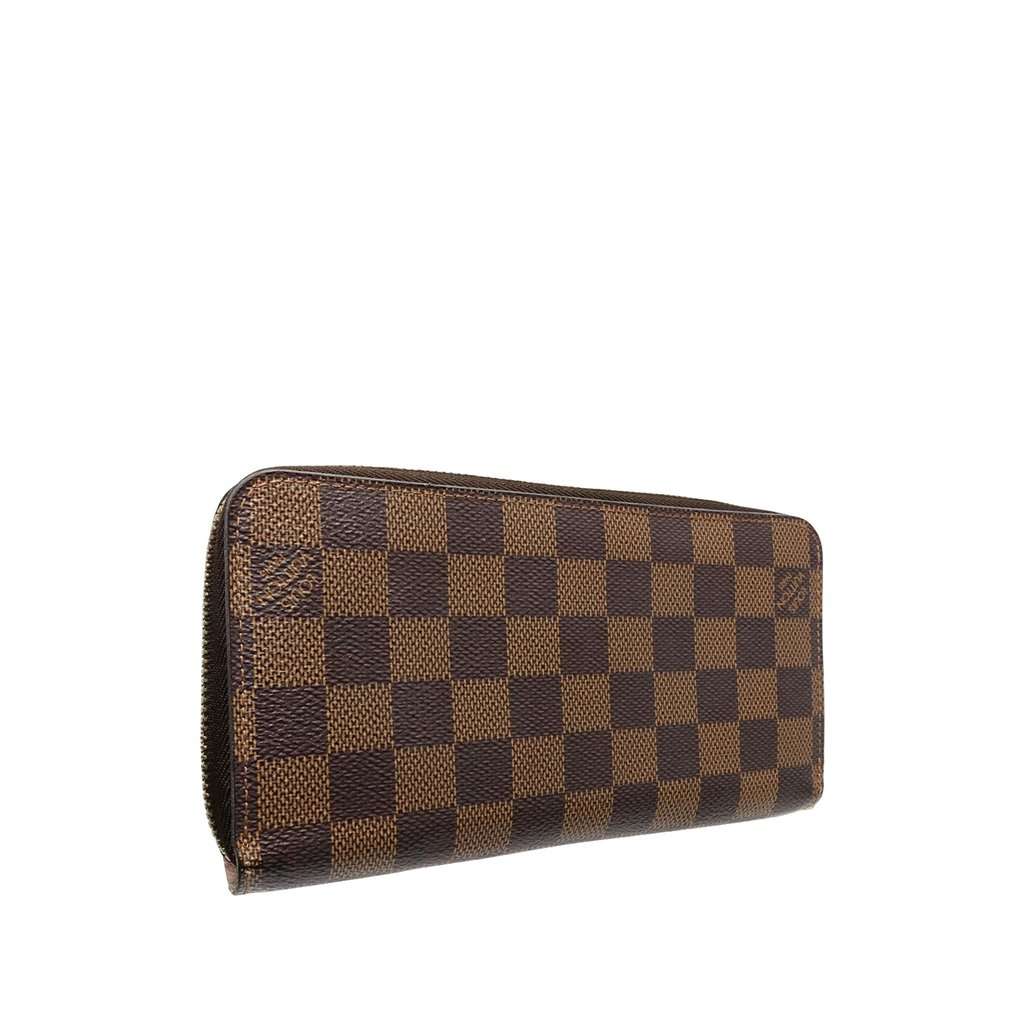 Louis Vuitton Damier Ebene Zippy Long Wallet Brown Very good - Back View