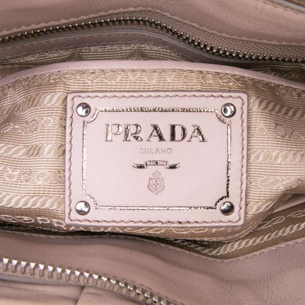 Prada Nappa Gaufre Satchel Brown Leather Very good - Box View