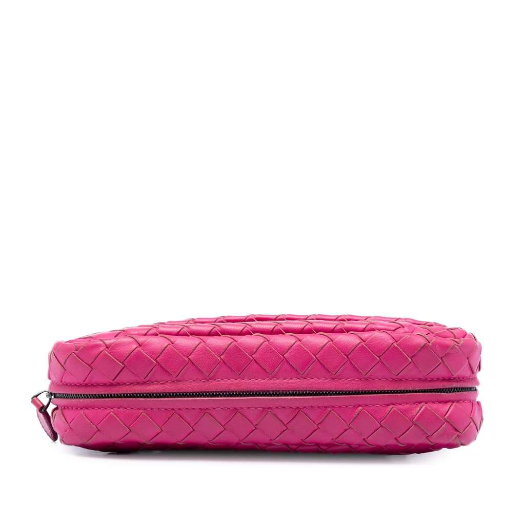 Bottega Veneta Mini Nappa Intrecciato Expandable Chain Flap Crossbody Pink Leather Very good - Inside View