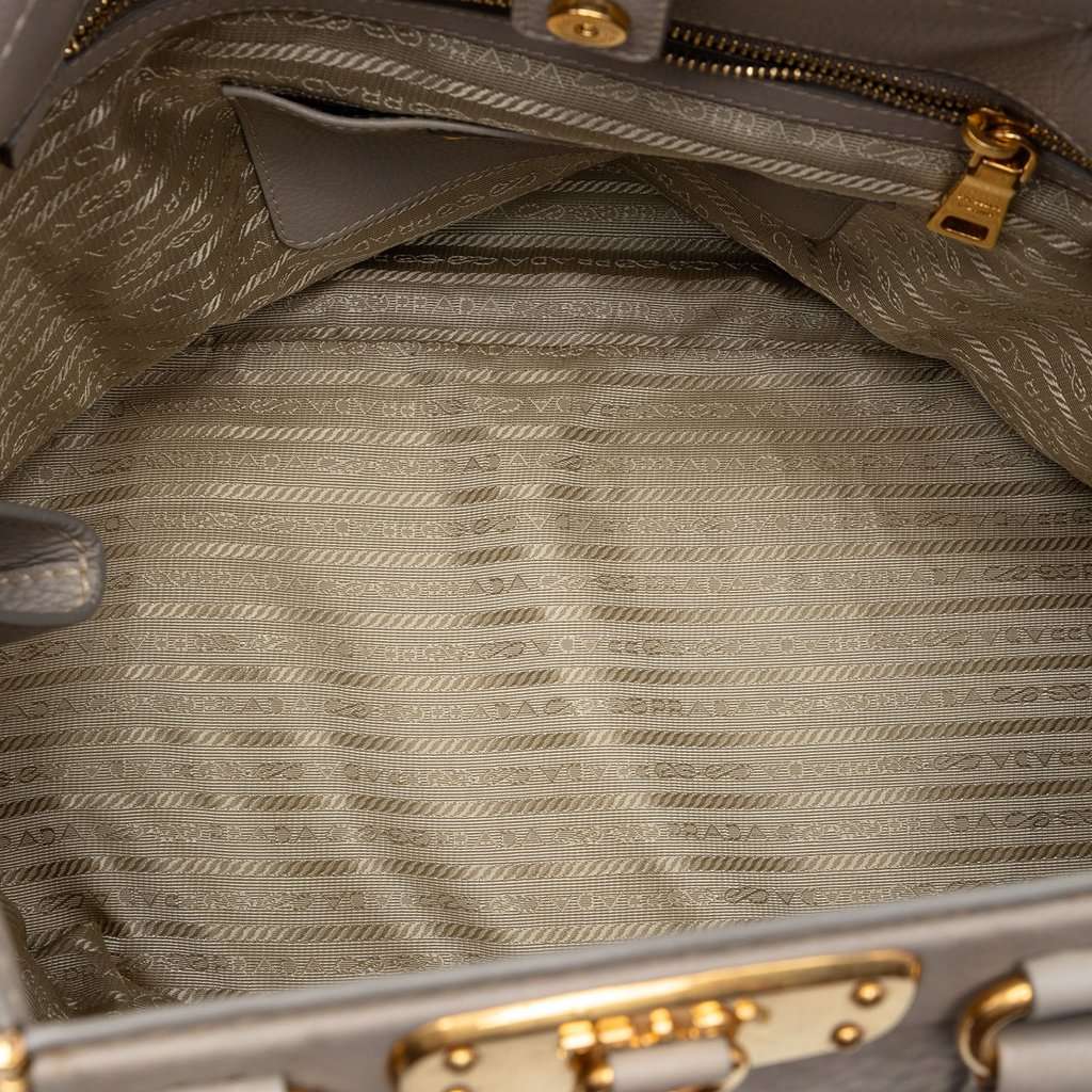 Prada Vitello Daino Canapa Logo Frame Satchel MultiColor Leather Very good condition - Model View