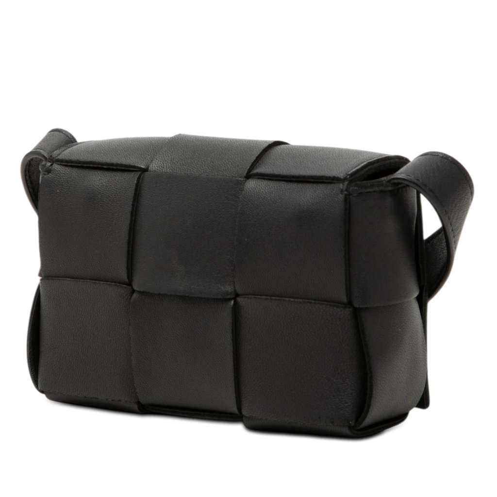 Bottega Veneta Extra Mini Nappa Maxi Intrecciato Cassette Crossbody Black Leather Very good - Back View