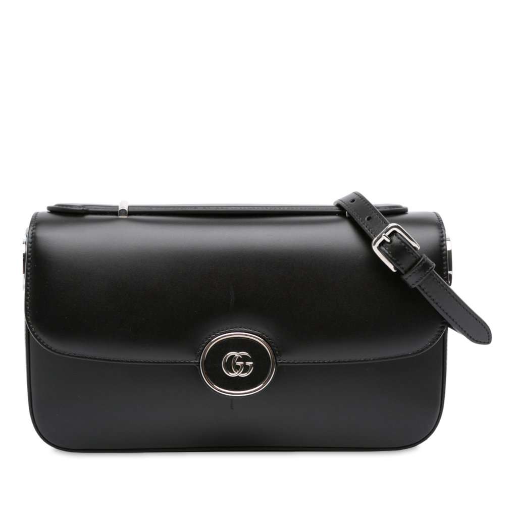 Gucci Small Leather Petite GG Satchel Black Leather Very good condition - Front View