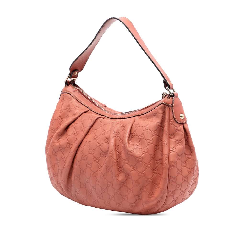 Gucci Guccissima Sukey Shoulder Bag Orange Leather Very good - Back View