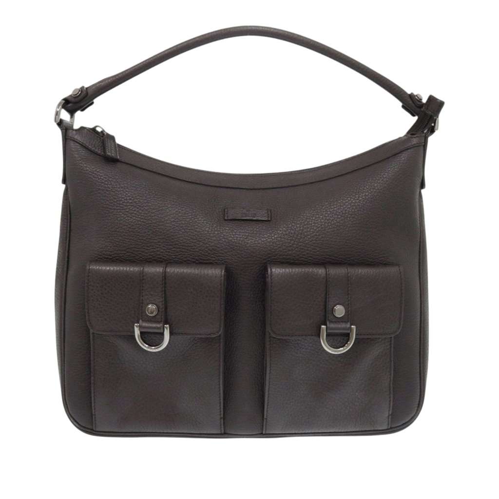 Gucci Calfskin Abbey D Ring Handbag Brown Leather Very good - Front View