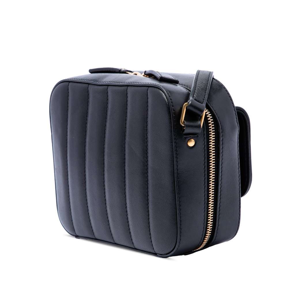 Saint Laurent Toy Quilted Lambskin Vicky Camera Bag Black Leather Very good - Back View
