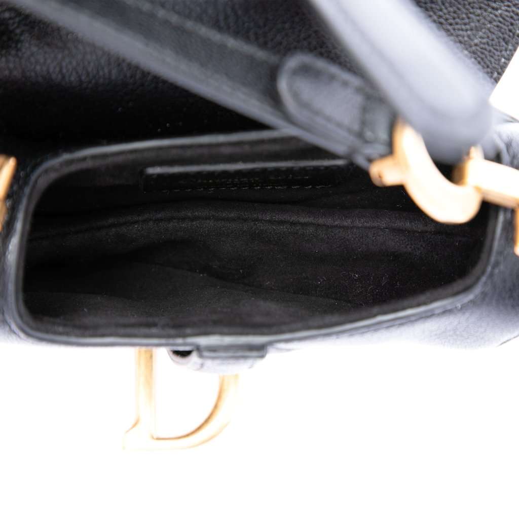 Dior Micro Goatskin Saddle Bag Black Leather Very good - Model View