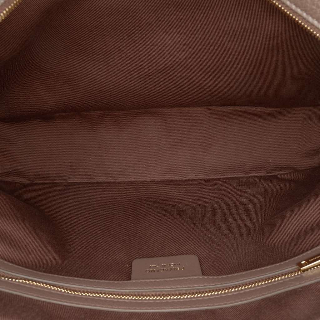 Salvatore Ferragamo Leather Stella Triple Zip Satchel Brown Leather Very good condition - Box View