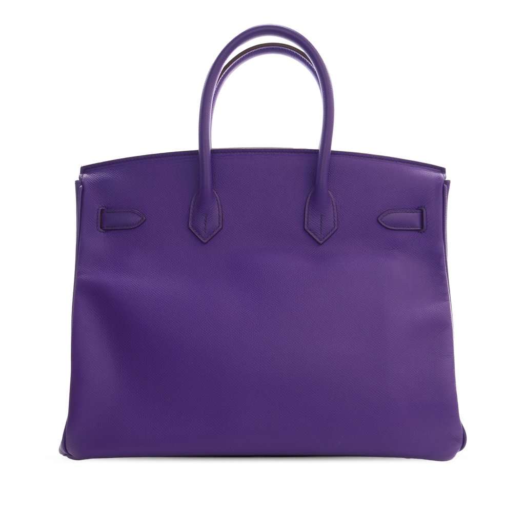 Hermès Epsom Birkin Retourne 35 Purple Leather Very good - Back View
