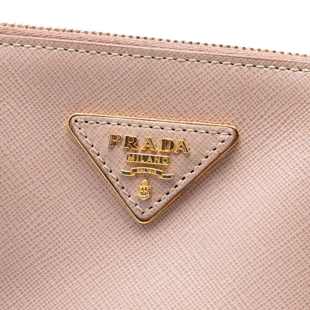 Prada Large Saffiano Lux Galleria Double Zip Satchel Brown Leather Very good condition - Box View