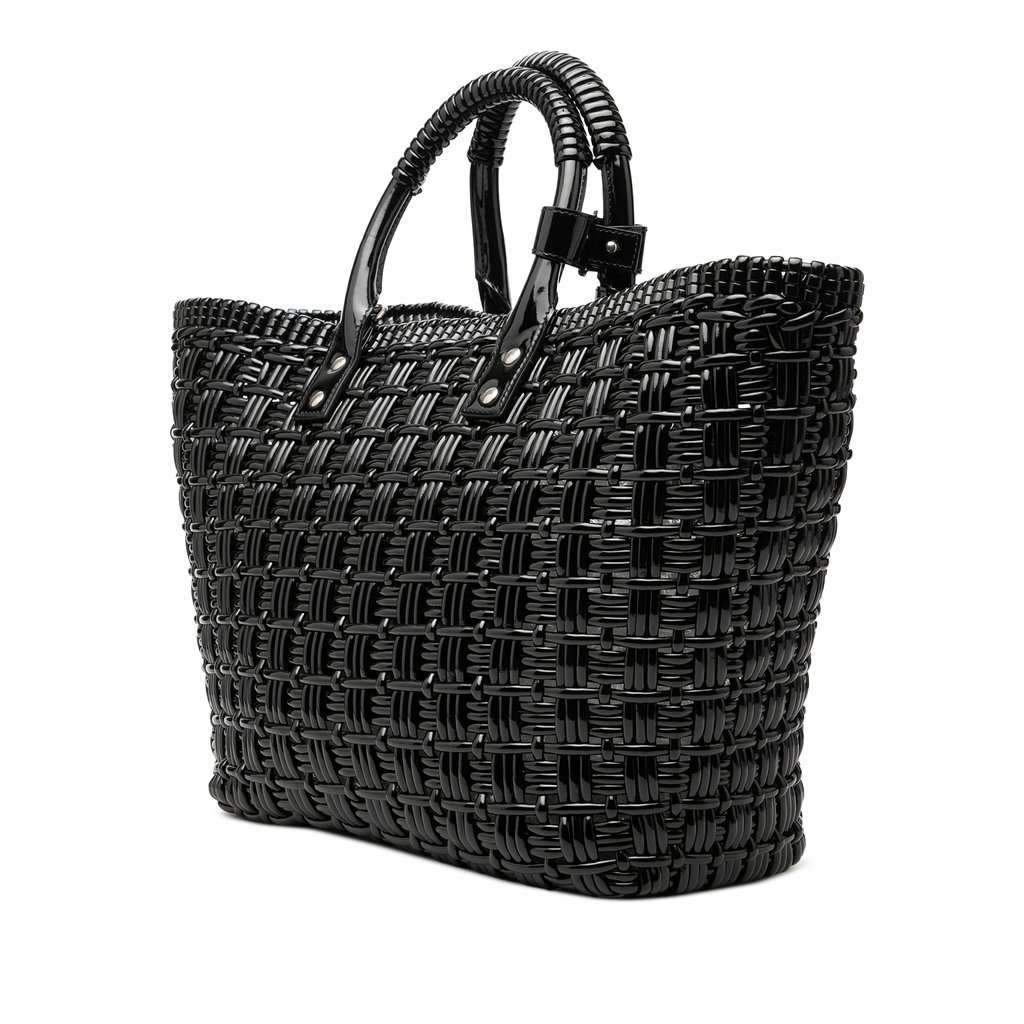 Balenciaga Small Faux Leather Bistro Basket Bag Black Very good - Back View