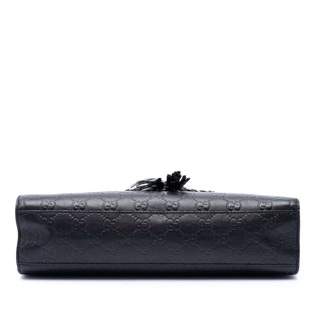 Gucci Medium Guccissima Emily Shoulder Bag Black Leather Very good - Inside View