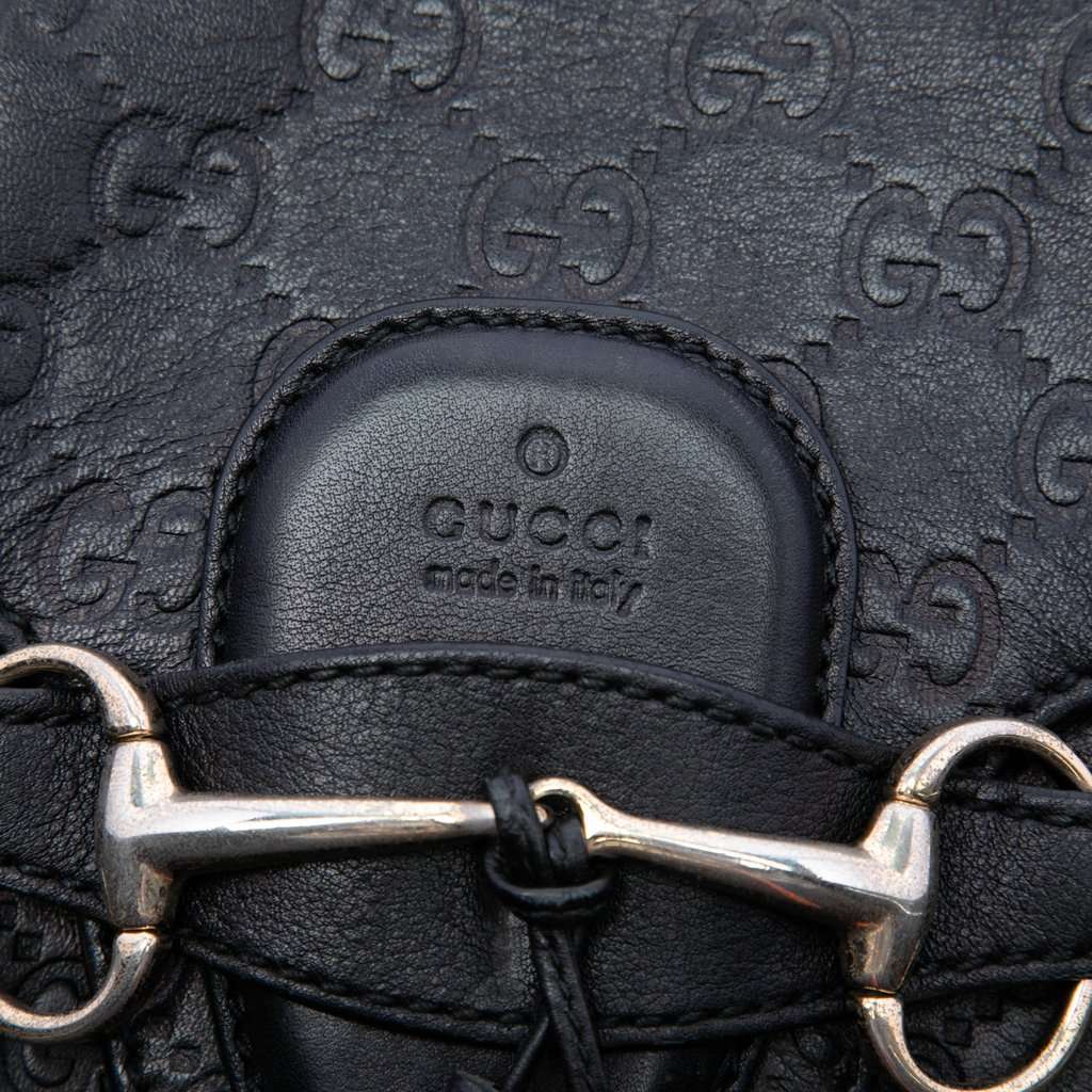 Gucci Medium Guccissima Emily Shoulder Bag Black Leather Very good - Box View