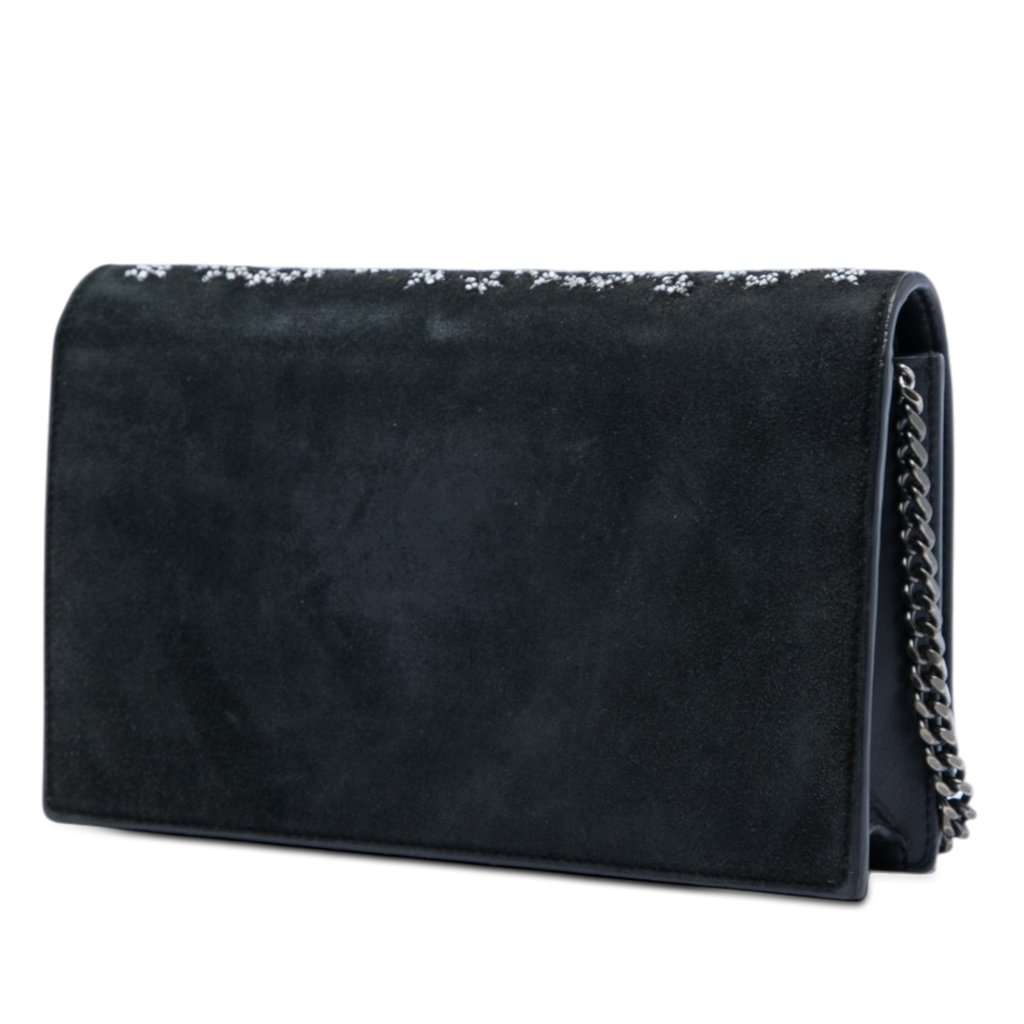 Saint Laurent Beaded Suede Monogram Kate Tassel Wallet on Chain Black Leather Very good - Back View