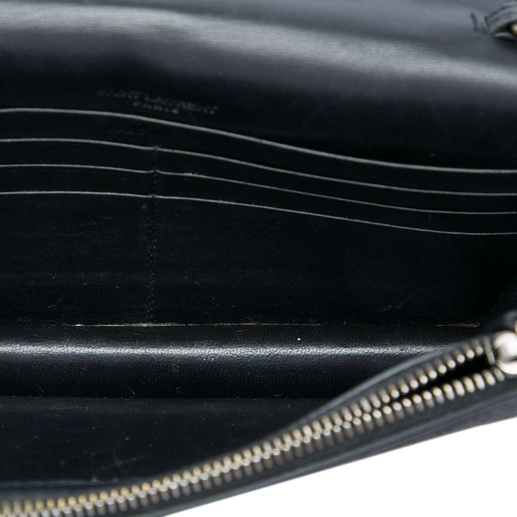 Saint Laurent Beaded Suede Monogram Kate Tassel Wallet on Chain Black Leather Very good - Model View