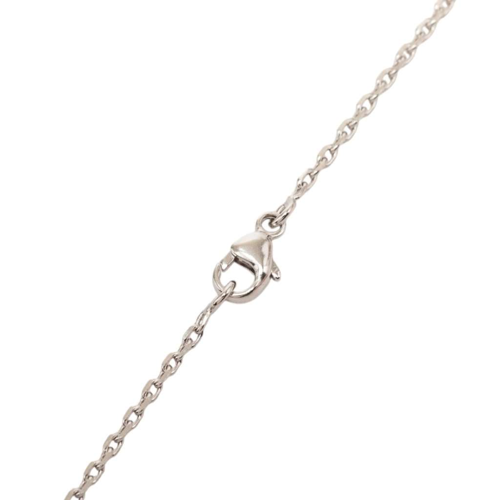 Hermès Palladium Plated and Swift O Kelly Pendant Necklace Silver Metal Very good - Inside View