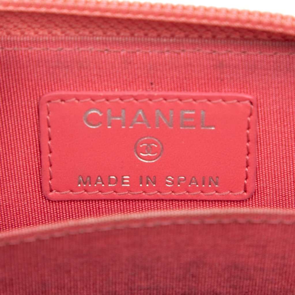 Chanel CC Caviar Zip Around Coin Purse Pink Leather Very good condition - Box View