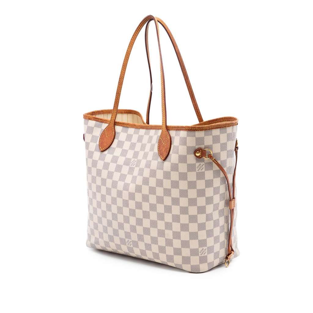 Louis Vuitton Damier Azur Neverfull MM White Very good condition - Back View